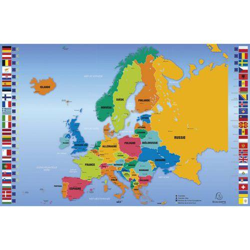 Illustration de : Sous-main rigide en PVC carte de l'Europe - 37,5x57,5cm - Exacompta
