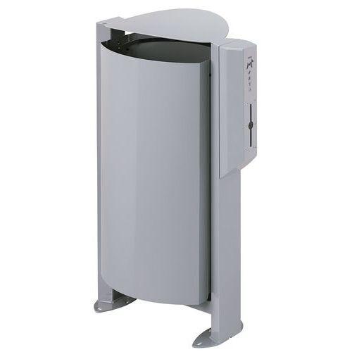 Illustration de : Poubelle Arkea sur pied avec distributeur sacs canin Rossignol Pro