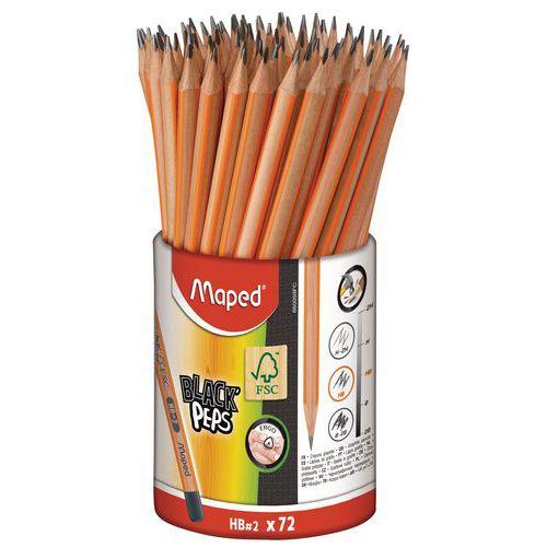 Illustration de : Crayon noir hb black peps - Maped