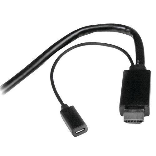 Illustration de : Câble adaptateur HDMI, DisplayPort ou Mini DisplayPort vers HDMI de 2 m-Noir