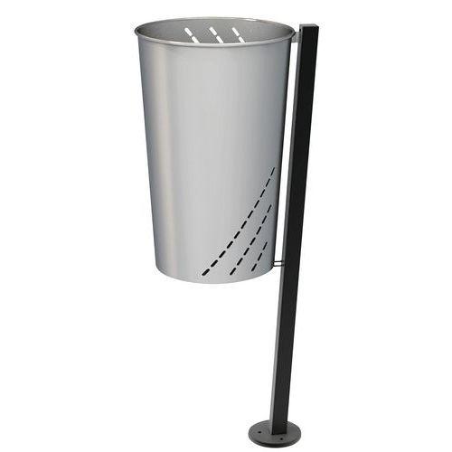 Illustration de : Poubelle Minimus 60 L acier alu 9006 / noir