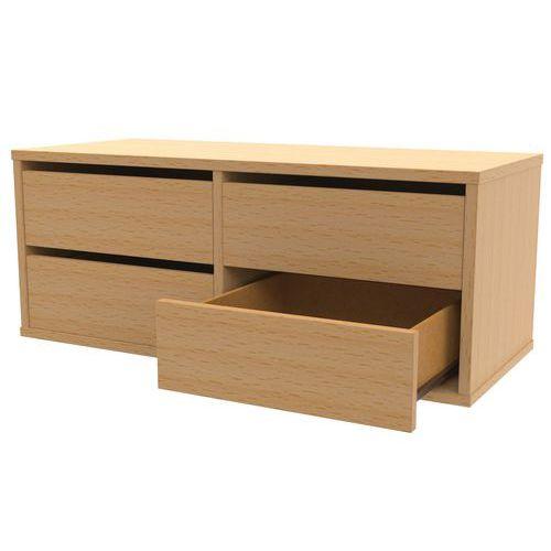 Illustration de : Surmeuble 4 tiroirs hêtre Oscar - Manutan Expert