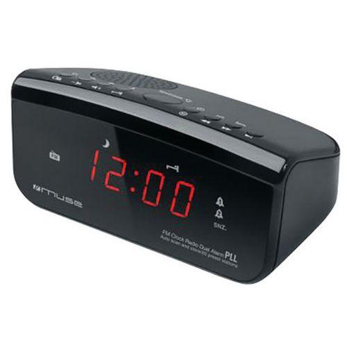 Illustration de : Radio-réveil double alarme MUSE noir - m12cr
