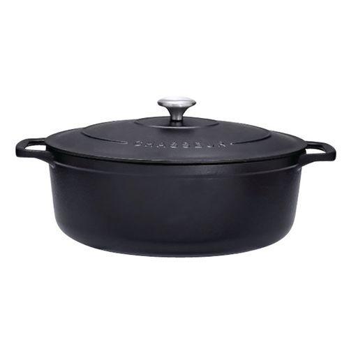 Illustration de : Cocotte en fonte ovale 29 cm Noire - Sublime - CHASSEUR