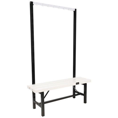 Illustration de : Banc pvc à patères PVC blanc - À monter - Manutan Expert