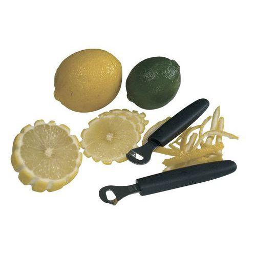 Illustration de : Canneleur décore citron droitier L 140mm