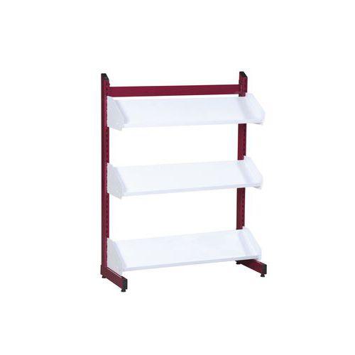 Illustration de : Présentoir avec tablettes inclinées, double face Zédia