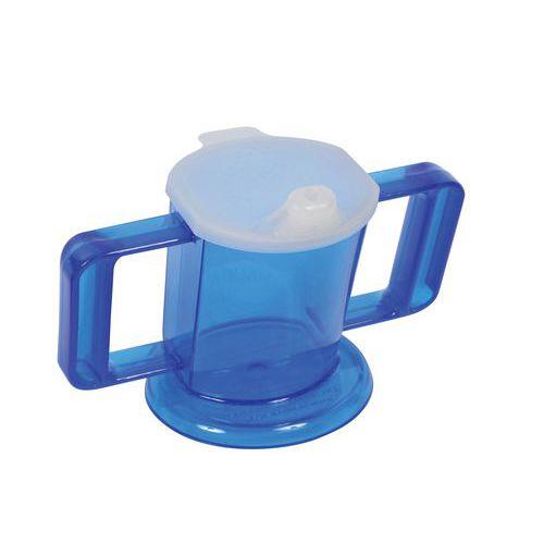Illustration de : La tasse 2 anses Handicup Bleu