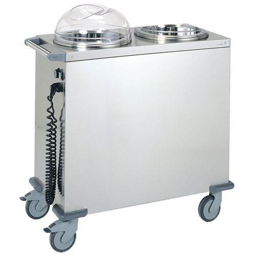 Illustration de : Chariot chauffe assiettes 1 pile d'assiettes Tournus Equipement