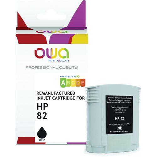 Illustration de : Cartouche d'encre remanufacturée large format HP 82 - Noir - OWA