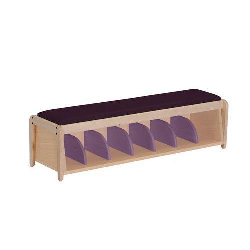 Illustration de : Banc d'accueil Lili avec casiers assise mousse