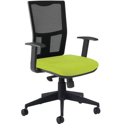 Illustration de : Fauteuil Ritz accoudoir fixe dossier résille noire - Manutan Expert