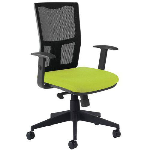 Illustration de : Fauteuil Ritz accoudoir réglable dossier résille noire - Manutan Expert