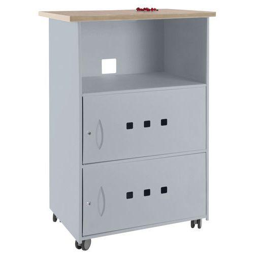 Illustration de : Desserte mobile Igor 2 portes fermées