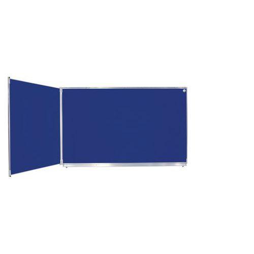 Illustration de : Tableau dyptique émaillé bleu cadre alu strié naturel - Manutan Expert