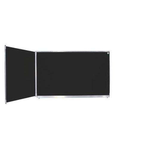 Illustration de : Tableau dyptique émaillé noir cadre alu strié naturel - Manutan Expert