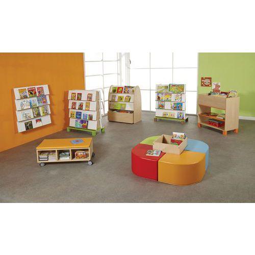 Illustration de : Petit caisson bac à livres bas Confetti