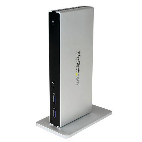 Illustration de : Station d'accueil USB 3.0 double affichage DVI PC portable GbE et adaptateurs