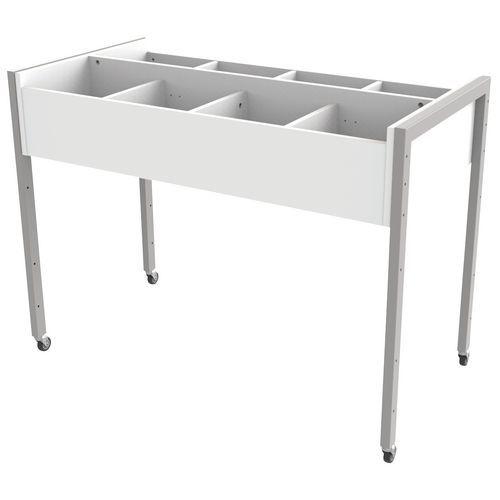 Illustration de : Bac à albums haut simple Ellipse structure tube - Manutan Expert