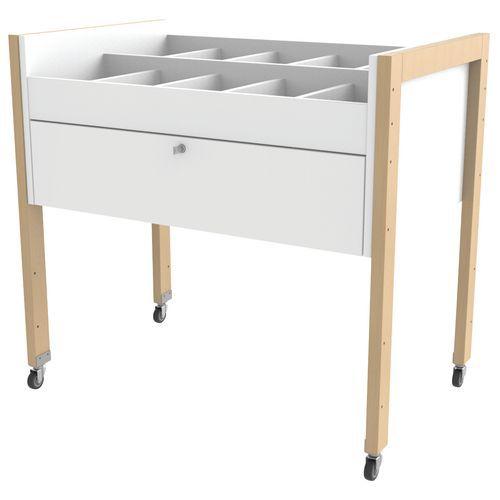 Illustration de : Bac multimédia Ellipse structure bois - Manutan Expert