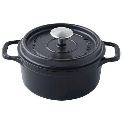 Illustration de : cocotte en fonte ronde 26 cm -INVICTA- Noire