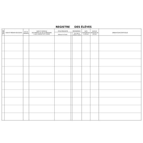 Illustration de : Registre matricule 200 élèves 21x29.7 cm 48 pages - Pichon