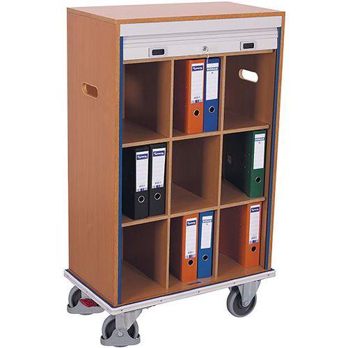 Illustration de : Chariot porte-documents avec 9 casiers, verrouillable