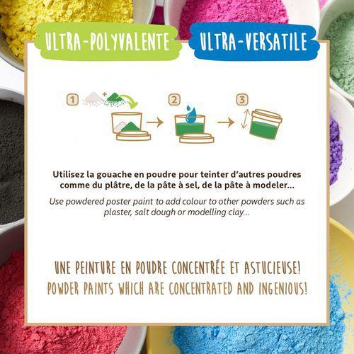 Illustration de : Set 10 sachets 180g gouache poudre - Pébéo