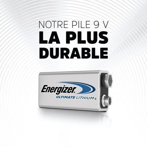 Illustration de : Pile Ultimate Lithium - 9V - Lot de 10 - Energizer