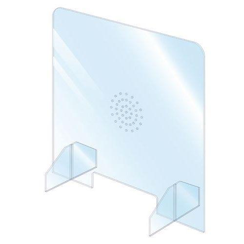 Illustration de : Ecran de protection : passe document et hygiaphone Planorga