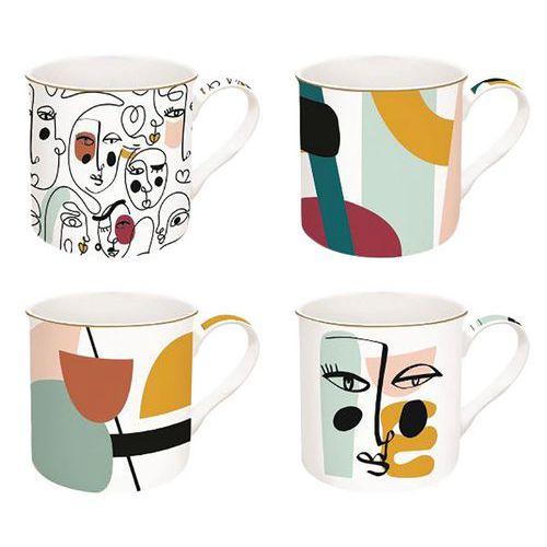 Illustration de : Coffret 4 mugs Modernism Coffee Mania Easylife