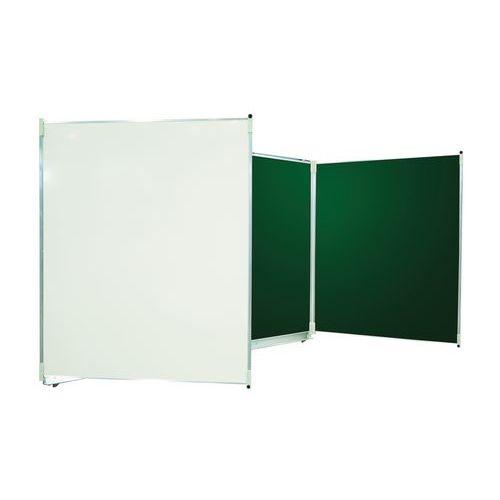 Illustration de : Tableau triptyque vert extérieur blanc 120 x 400 cm ouvert - Vanerum