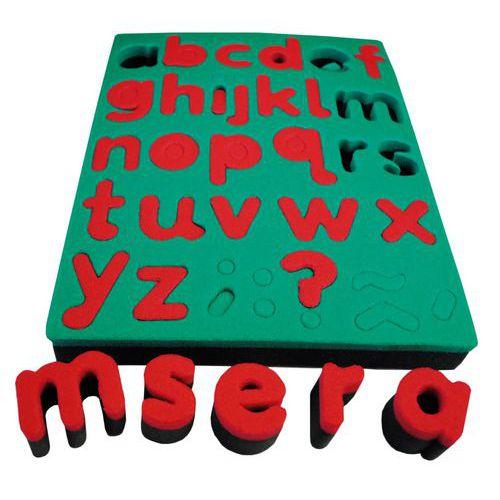 Illustration de : Tampon pochoir éponge - lettres minuscules