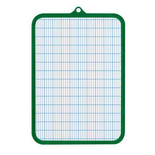 Illustration de : Ardoise blanche 19 x 26cm avec bordure de protection. - Wonday