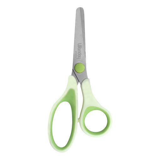 Illustration de : Ciseaux bouts ronds 13 cm uni'vert - Wonday