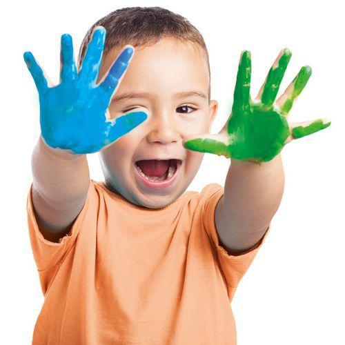 Illustration de : Schoolpack 8 flacons 1L gouache baby 2 en 1 avec palette - Cléopâtre