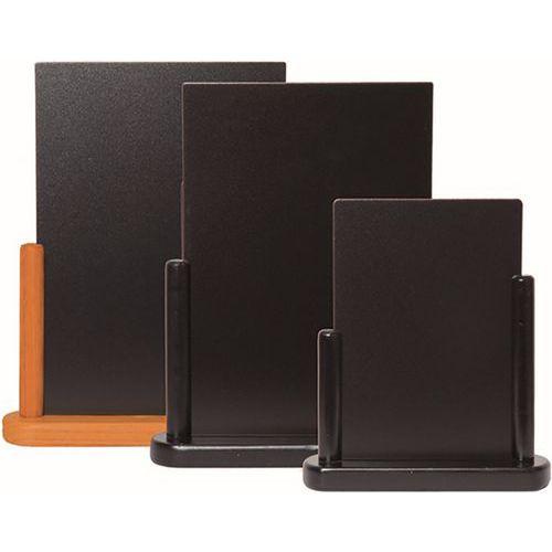 Illustration de : Ardoise de table en bois base noir-Elegante