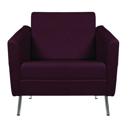 Illustration de : Fauteuil accueil Wind dossier haut pieds métal tissu enduit PVC M1 GGI