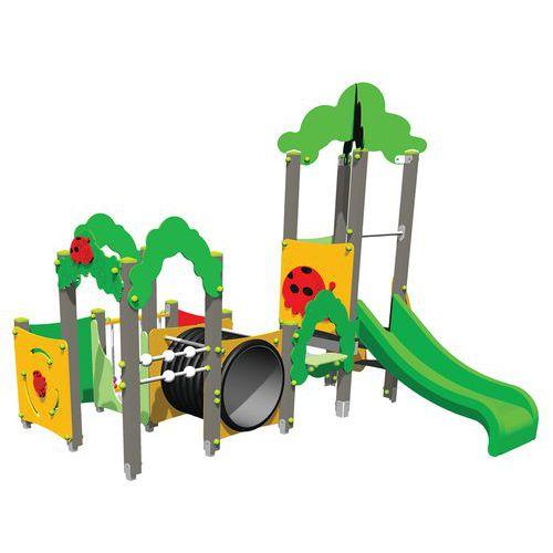 Illustration de : Structure labyrinthe et tour jardin des coccinelles alu