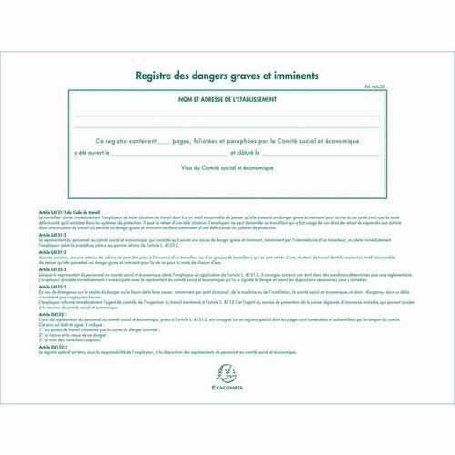 Illustration de : Régistre pour dangers 24x32 cm - Exacompta