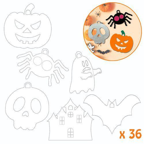 Illustration de : Lot de 36 suspensions Halloween à décorer - Cléopatre