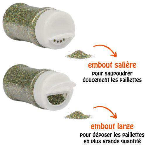 Illustration de : Pot de paillettes végétales 35g multicolore - Cléopatre