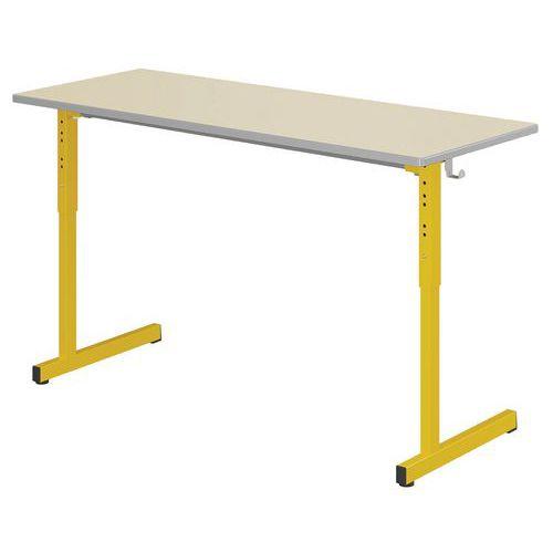 Illustration de : Table Gange 130x50 cm régl. T3 à T6 strat chants polyur. - Mobidecor