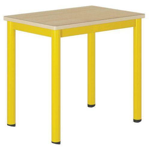 Illustration de : Table Carélie mobile 70 x 50cm strat. hêtre chants alaisés - Mobidecor