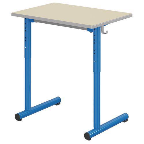 Illustration de : Table Tage réglable 70x50cm T3 à T6 strat. chants polyuré. - Mobidecor