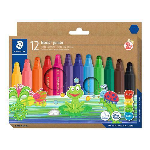 Illustration de : Etui 12 feutres coloriage pointe extra large 6,7mm