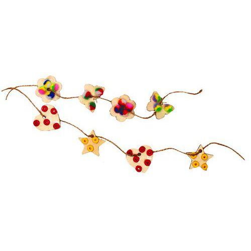 Illustration de : Lot de 100 formes en bois - fleurs et papillon - Loolipo