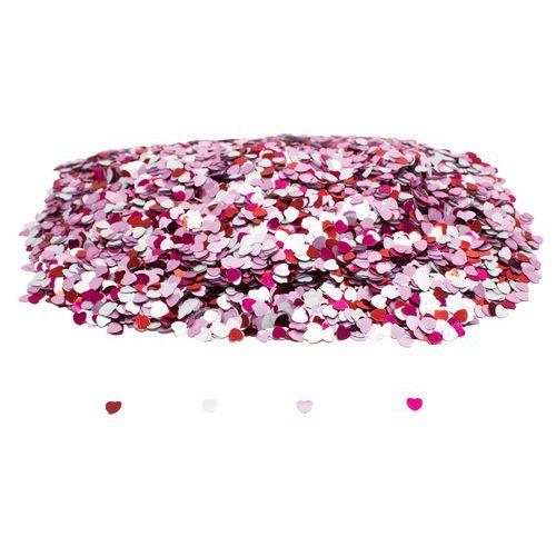 Illustration de : Sachet 3000 sequins plats 6mm motif cœur - Loolipo