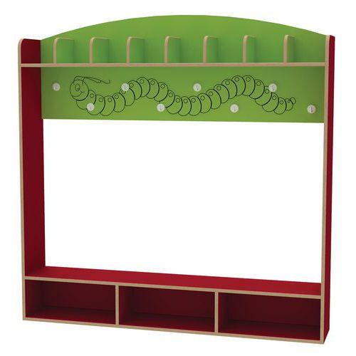 Illustration de : Meuble vestiaire Zébulon avec patères et casiers