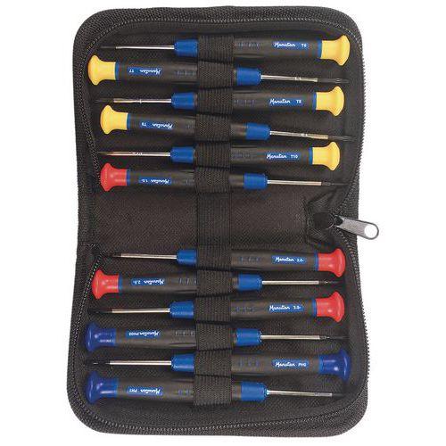 Illustration de : Jeu de 12 tournevis de précision - Manutan Expert